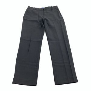 J.Crew City Fit Straight Leg Trouser Dress Pants 4 Solid Black Career Slacks S